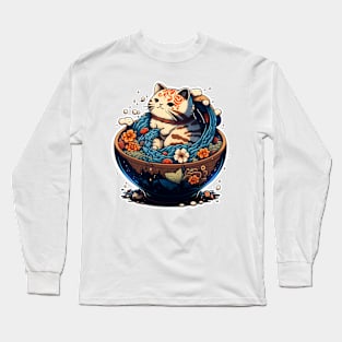 Big Bowl of Meow [Ramen Cat] Long Sleeve T-Shirt